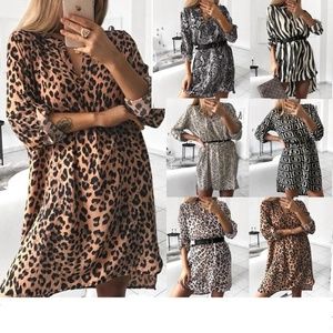 Women's Spring Sexy Leopard Dress w/ Snake Print